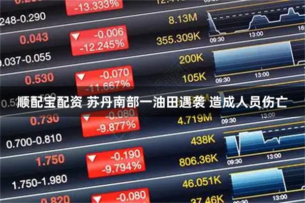 顺配宝配资 苏丹南部一油田遇袭 造成人员伤亡